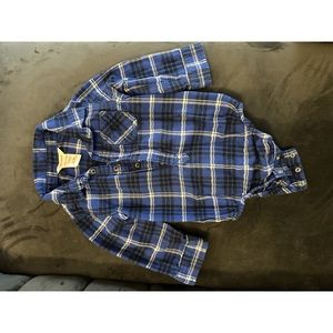 5/$10 Joe Fresh Flannel/plaid onesie 12-18 months blue